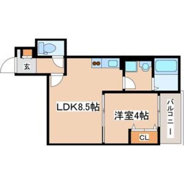 SERIRIA COMFORTABIKO(1LDK/1階)の間取り写真