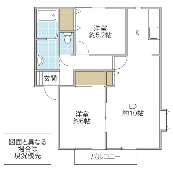 グランシャリオ B(2LDK/2階)の間取り写真