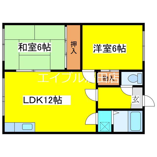 山田マンション2(2LDK/1階)の間取り写真