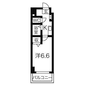 クリエイト妙音(1K/3階)の間取り写真