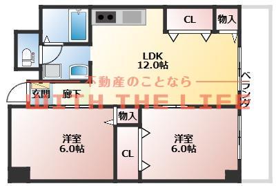 南薫ハイツ(2LDK/1階)の間取り写真