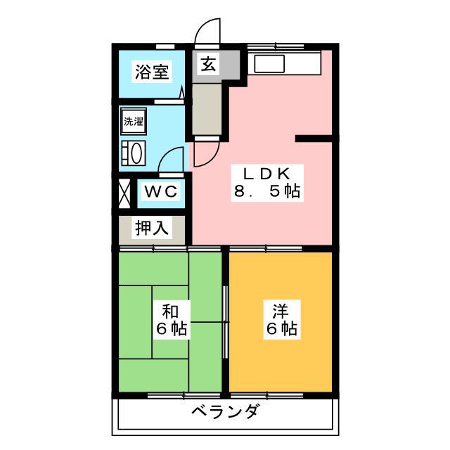 アメニティパーク A(2LDK/1階)の間取り写真