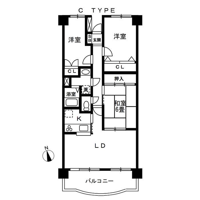 アーバンパーク柏(3LDK/6階)の間取り写真