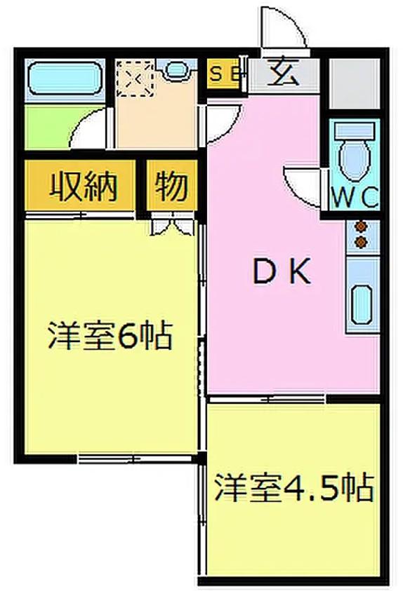グランデ南台(2DK/1階)の間取り写真