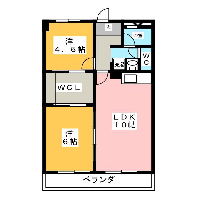プロシード/S(2LDK/4階)の間取り写真