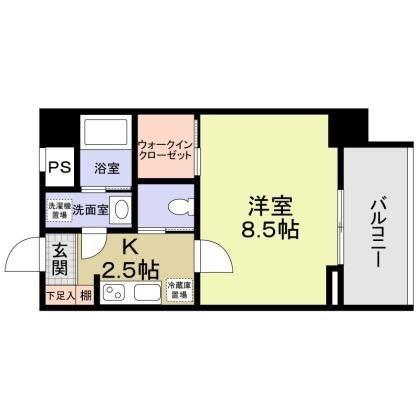 ブルーウッド金沢八景(1K/4階)の間取り写真