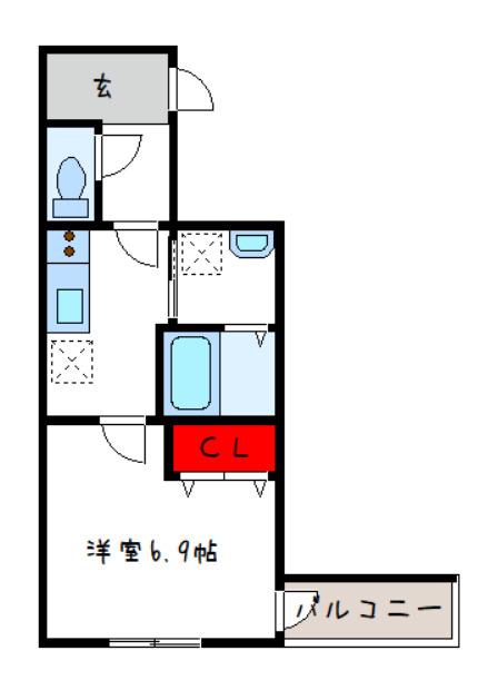 フジパレス喜連西ノース(1K/1階)の間取り写真