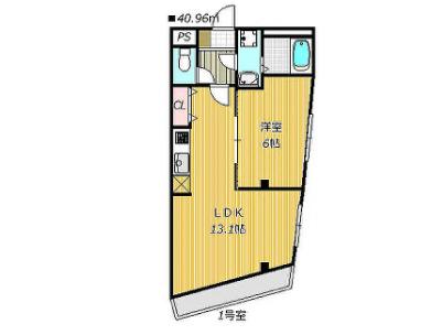 DEBONAIR船橋(1LDK/2階)の間取り写真