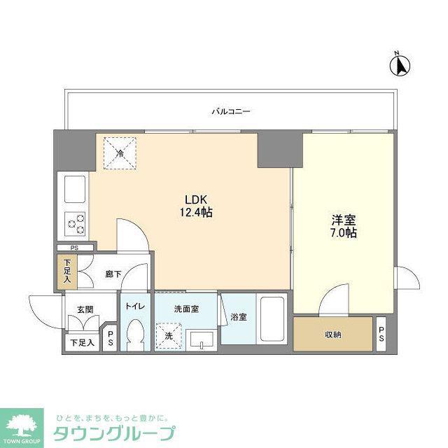 リバーレ中野坂上(1LDK/7階)の間取り写真