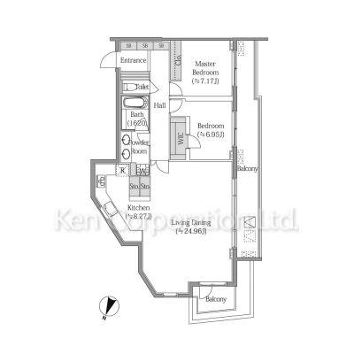 BEVERLY HOMES 広尾(2LDK/4階)の間取り写真