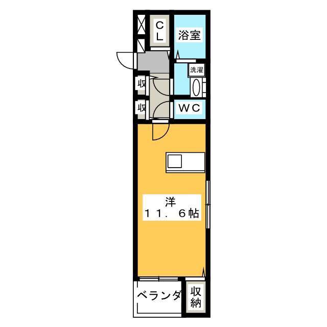 モデラート(ワンルーム/3階)の間取り写真