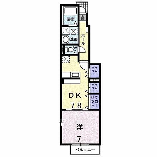 スプラウト大山(1DK/1階)の間取り写真