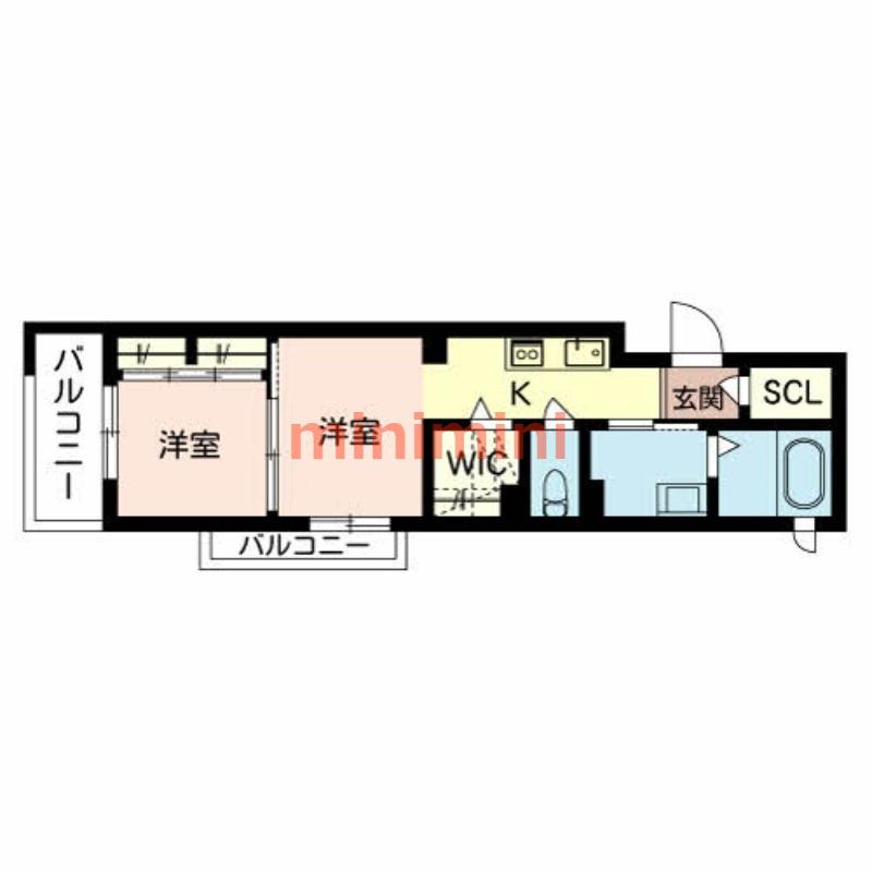 パステルC.C(2K/2階)の間取り写真