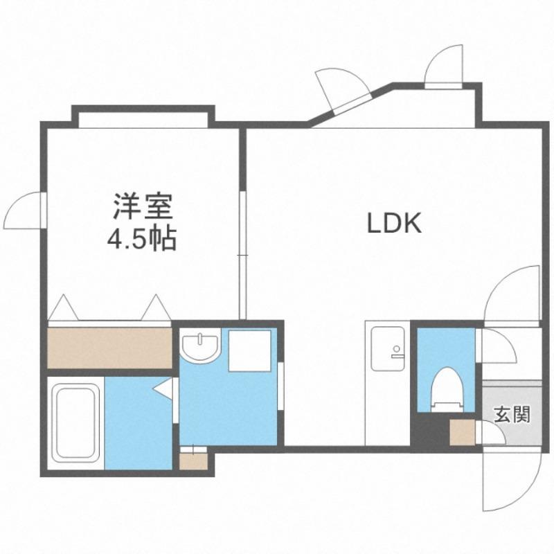 ブランピエールI(1LDK/2階)の間取り写真