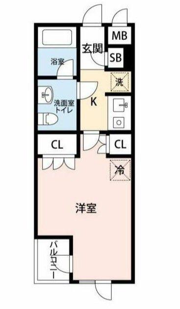 ステラコート行徳(1K/3階)の間取り写真