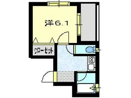 サンシティダイマル(1K/5階)の間取り写真