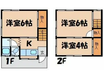 新町唯間アパート(3DK/1階)の間取り写真