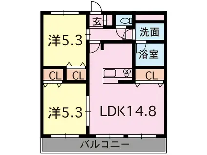 アーバニスト本山(2LDK/9階)の間取り写真