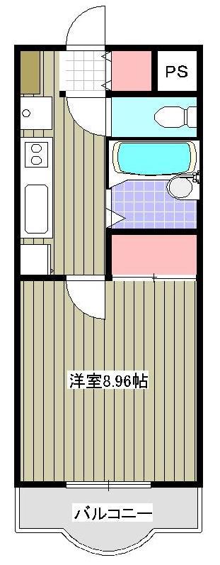 NSマンション(1K/3階)の間取り写真