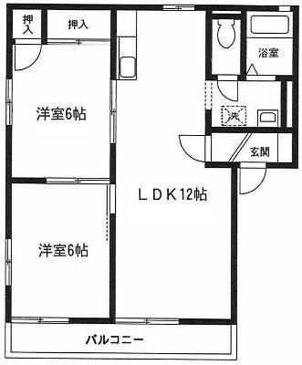 アンファンドシャテニエ六番館(2LDK/1階)の間取り写真