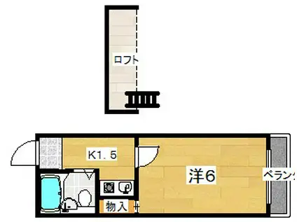 グランドゥール星ヶ丘(1K/2階)の間取り写真