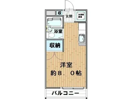 メゾンUNOKI(ワンルーム/2階)の間取り写真