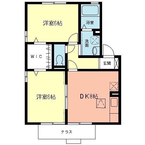 グリーンフォート(2DK/2階)の間取り写真