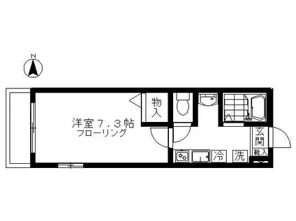 ルミエール木場公園(1K/2階)の間取り写真