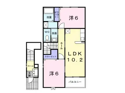 コージーコートSAKURA(2LDK/2階)の間取り写真