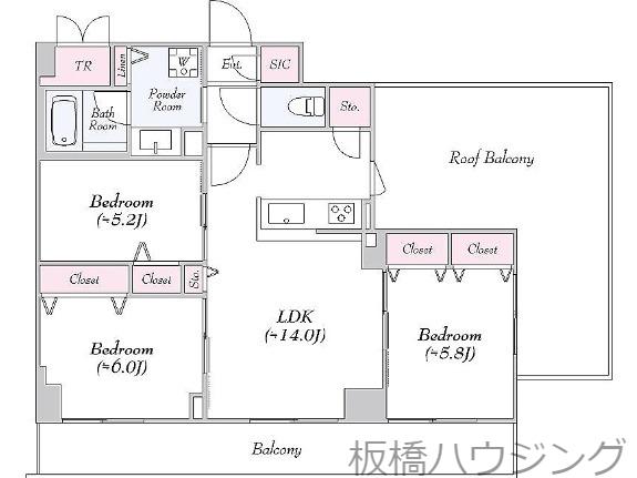 ロイジェント志村坂上(3LDK/7階)の間取り写真