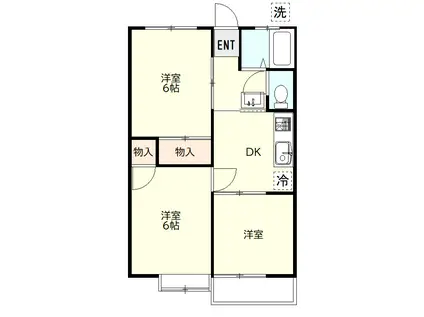 エクセランC(3DK/2階)の間取り写真