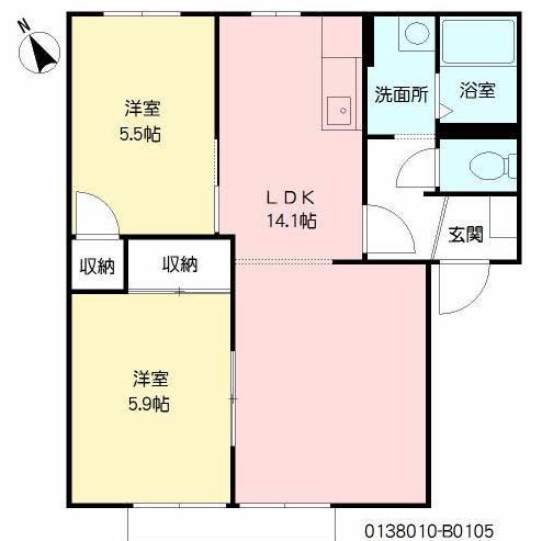 積水ハウスの2LDK(2LDK/2階)の間取り写真