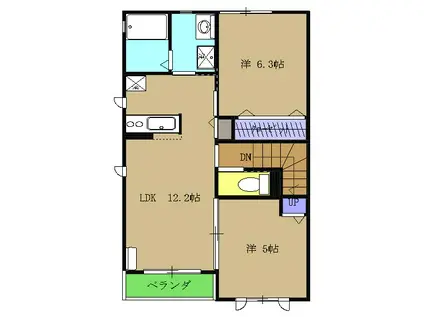 モン・ピエ(2LDK/2階)の間取り写真