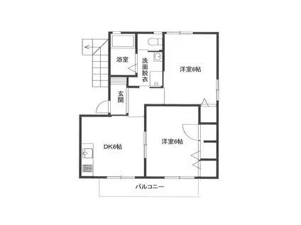 プレジャーハウス(2DK/2階)の間取り写真