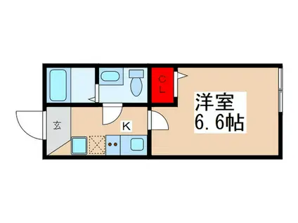FELICITA八千代台(1K/1階)の間取り写真