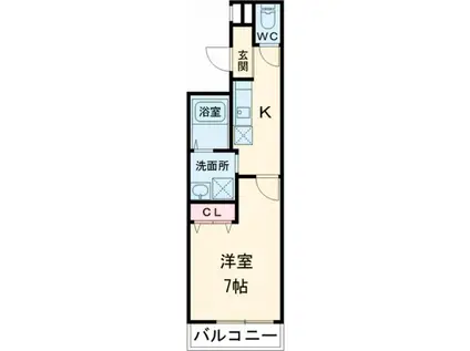 フジパレス長原駅西II番館(1K/3階)の間取り写真