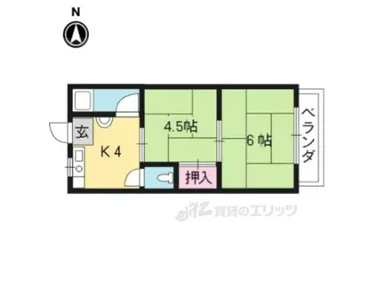 かなめの館(2K/1階)の間取り写真