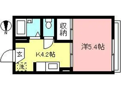 Kハイム下北沢(1K/1階)の間取り写真