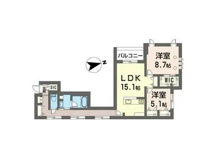 ブルームステージ(2LDK/4階)の間取り写真