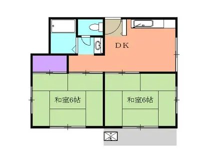 ハイツオオシマ(2DK/2階)の間取り写真