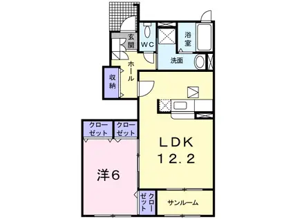 ボヌール(1LDK/1階)の間取り写真