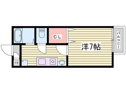 エトランス菅生台(1K/1階)の間取り写真