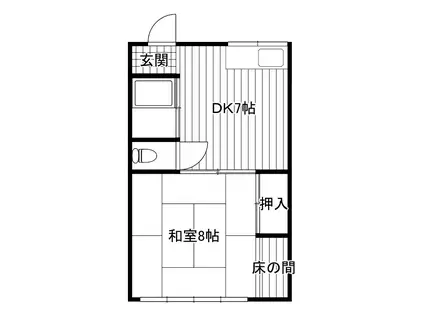 石渡アパート(1DK/2階)の間取り写真