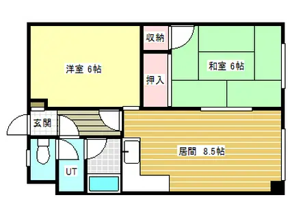 コーポ相馬(2DK/1階)の間取り写真