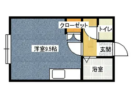 フローラルハイムA・B(ワンルーム/1階)の間取り写真