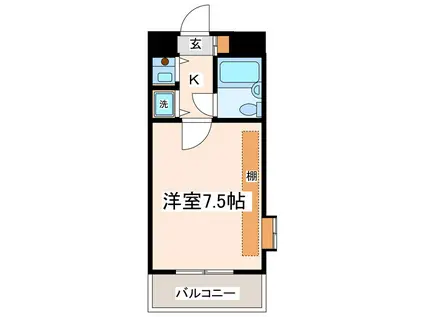 朝日プラザ坪井(1K/8階)の間取り写真