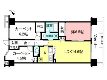 ルネ小田急相模原モアステージ(3LDK/8階)の間取り写真