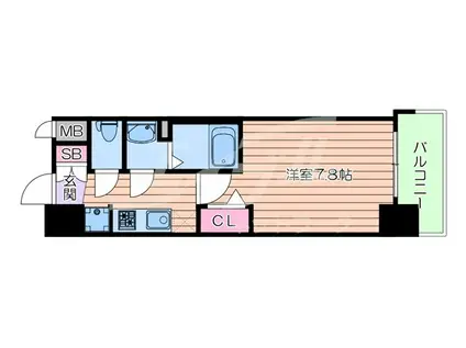 ララプレイス大阪福島プレッソ(1K/15階)の間取り写真