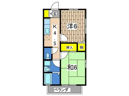 サンコート東戸塚A棟(2K/2階)の間取り写真