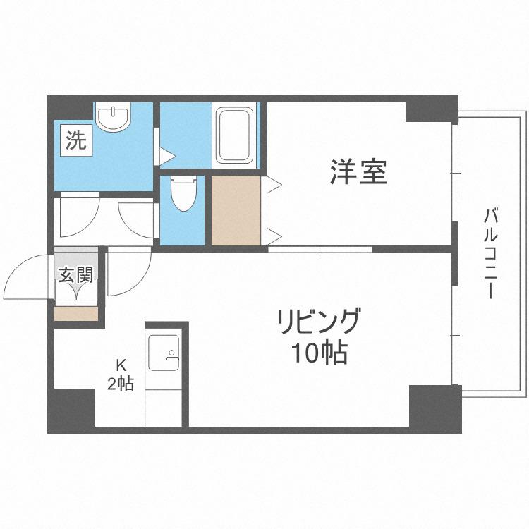 アヴェニュー近美前(1LDK/8階)の間取り写真